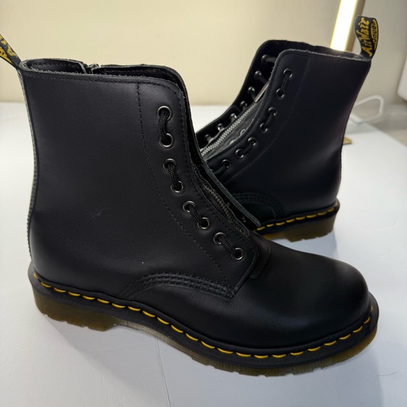Dr. Martens docs 1460 front zipper boot pascal nappa smooth leather black zip - Picture 4 of 11
